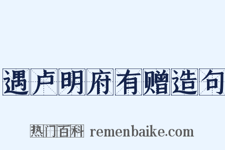 遇卢明府有赠造句是什么意思的图片